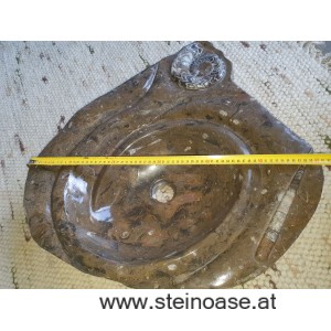 Waschbecken / Steinschale Fossilien-Marmor